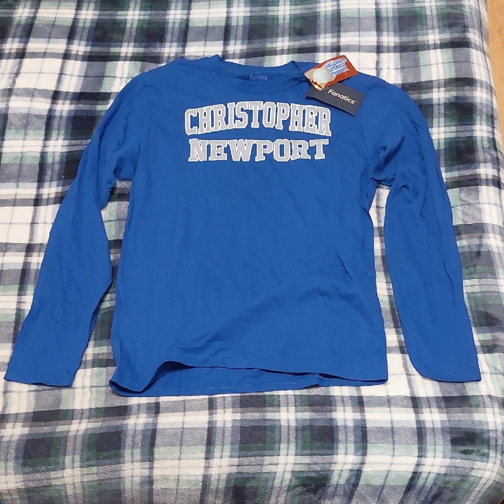 Royal Blue Long Sleeve Tee with Bold Print